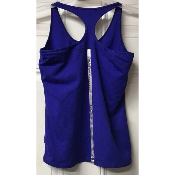 Calvin Klein Performance Quick Dry Active Bra Tank Top RacerBack Blue Large - Picture 3 of 4